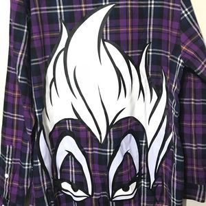 Disney Cakeworthy Ursula Plaid button up shirt